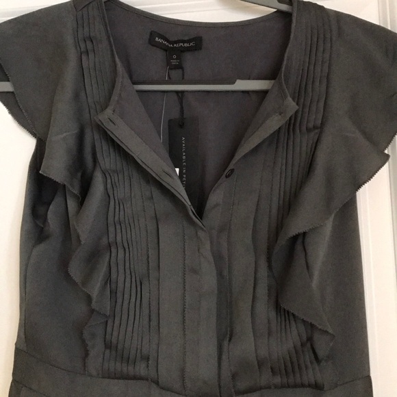 NWT Grey silk dress- Banana Republic - Picture 4 of 5